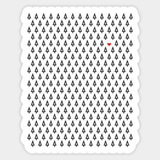 Forest love pattern (black) Sticker